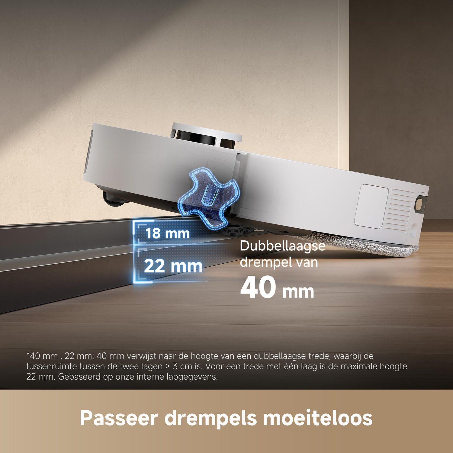 Een tv met een kleurrijk scherm, iets schuin, met een zwarte standaard.