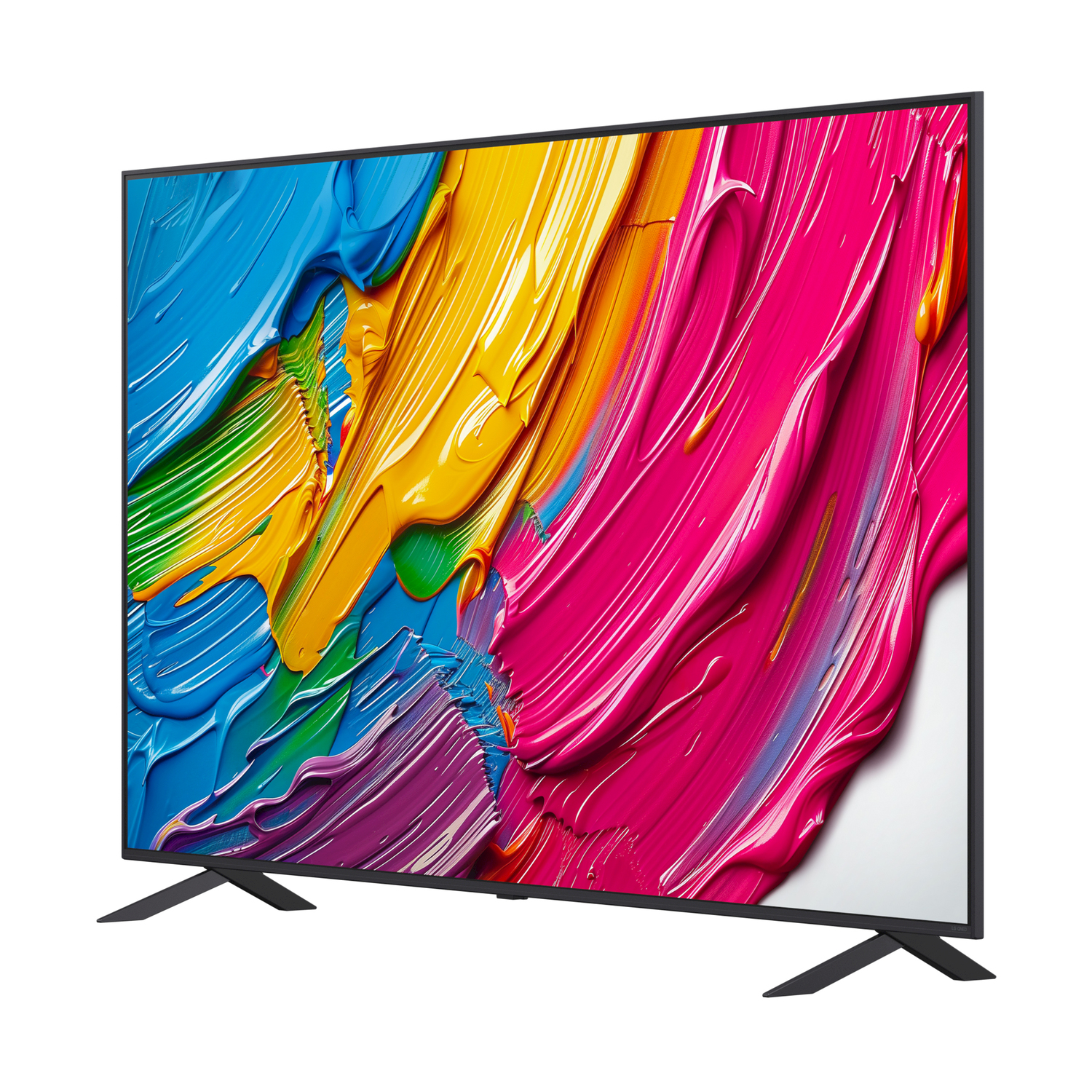 TV con arte astratto colorato sullo schermo.