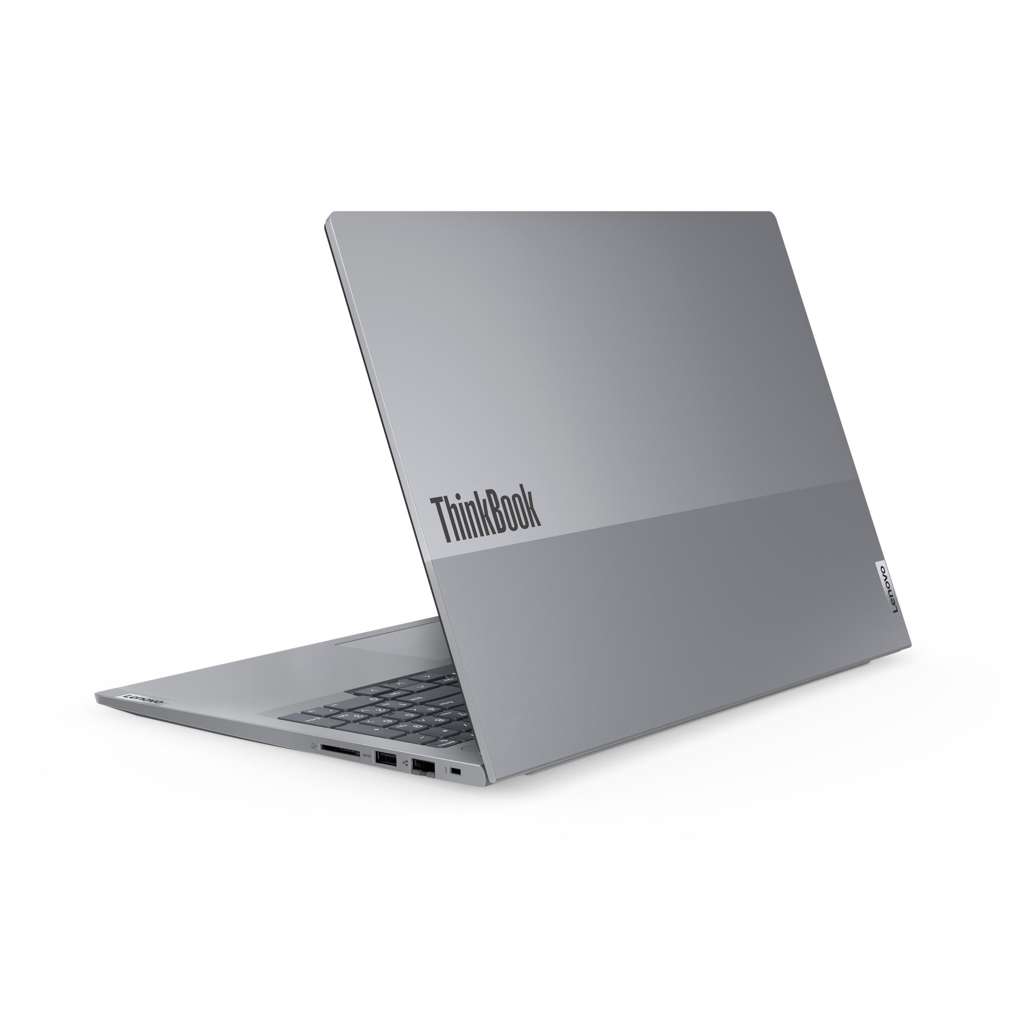 Ein grauer Laptop auf weißem Hintergrund.