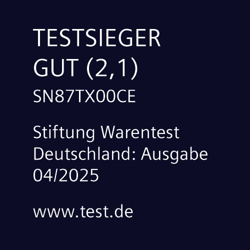 SIEMENS SN87TX00CE iQ700 Geschirrspüler (vollintegrierbar, Besteckschublade, 598 mm breit, 43 dB(A), A, Schwarz)