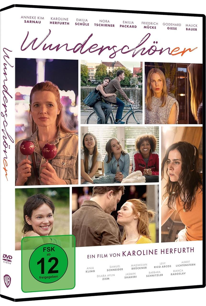 DVD-Cover mit mehreren Fotos von Schauspielern und dem Filmtitel 'Wunderschöner' auf Deutsch.