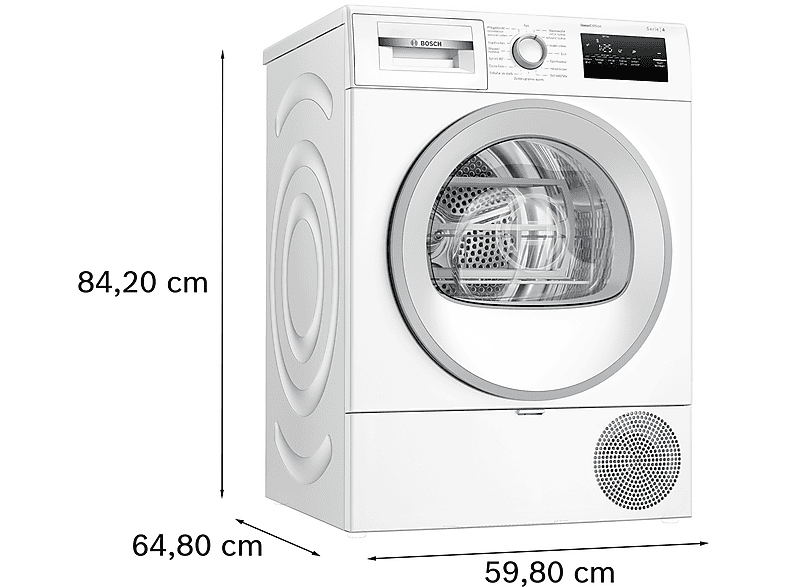 BOSCH WTH85VWJN Wärmepumpentrockner Serie 4 (8,0 kg, Weiß)