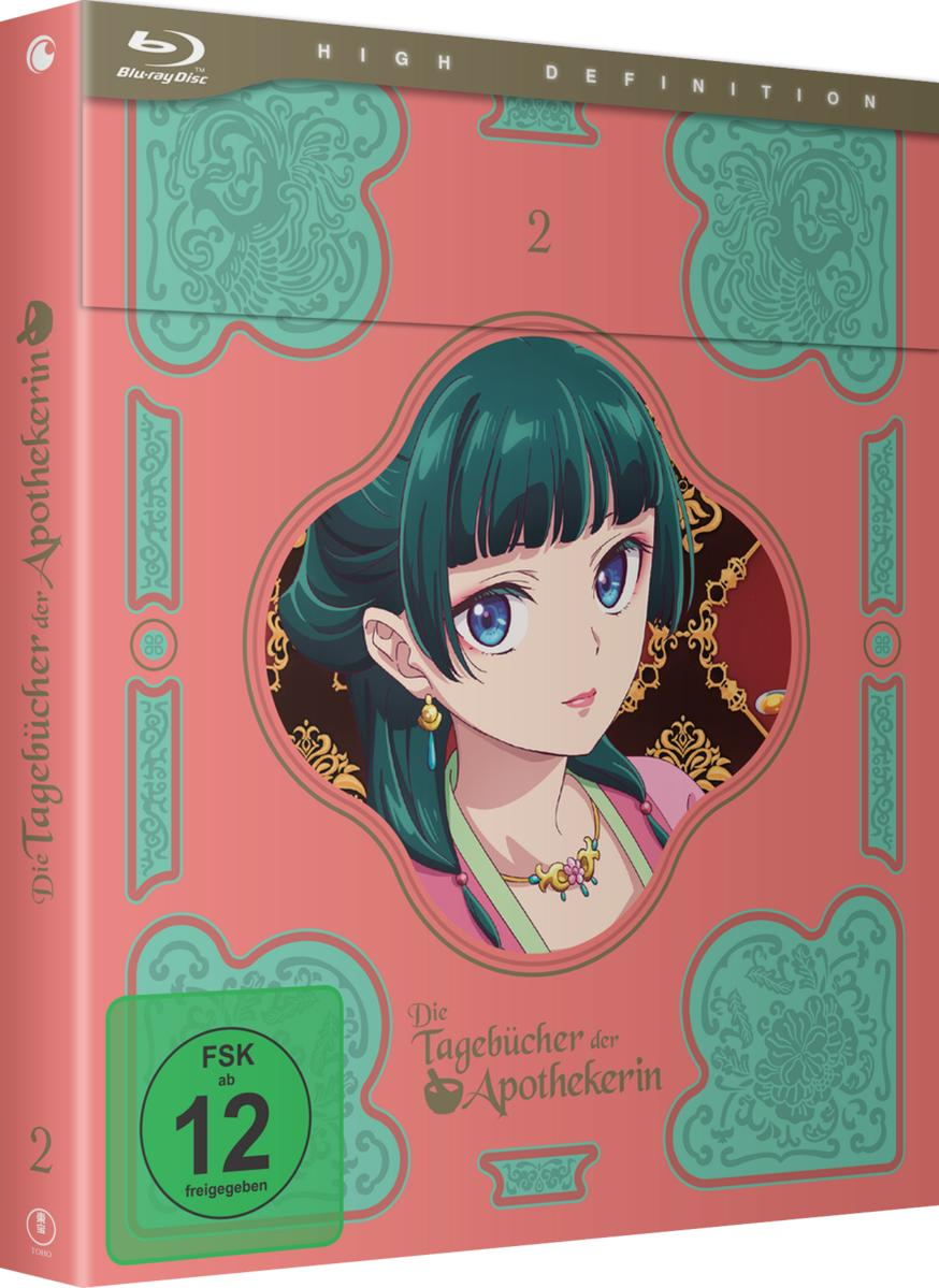 Blu-ray-Box-Art, Anime-Mädchen, rosa und türkis Design. Text oben und unten auf der Box.