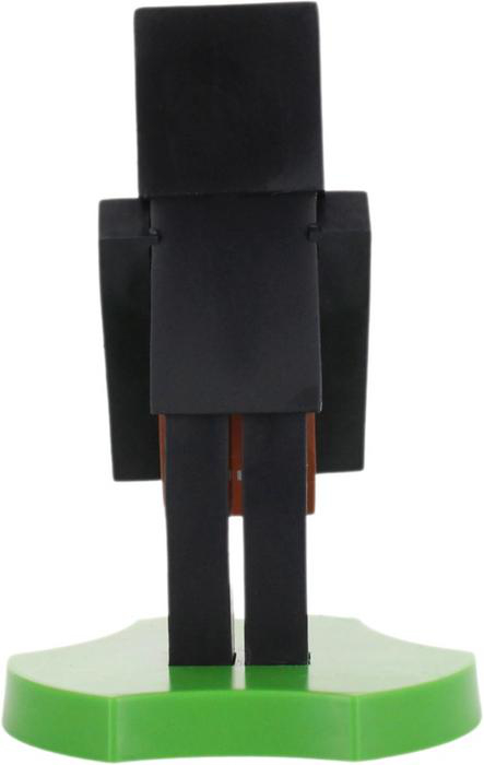 Schwarze Enderman-Figur auf einer grünen Plattform.