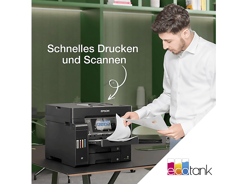 Thumbnail - EPSON EcoTank ET-5855 - nachfüllbarer 4-in-1 Tintentankdrucker inkl. Tinte, ADF, Duplex, Fax, Touchscreen, netzwerkfähig...