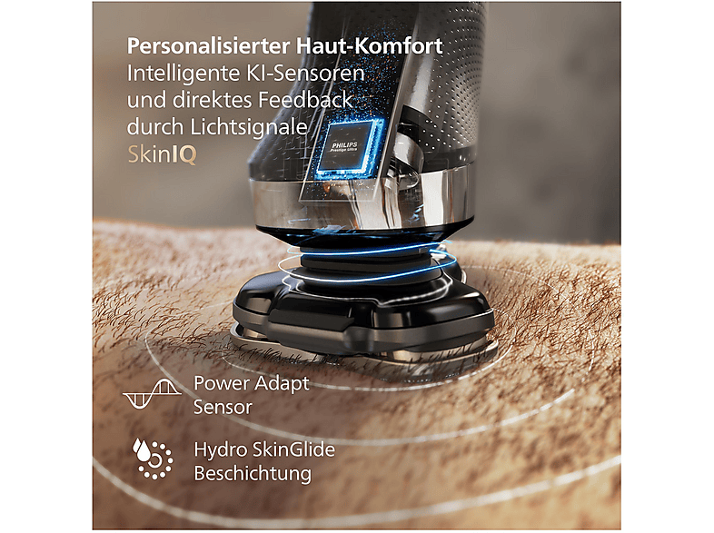 Thumbnail - PHILIPS X9003/30 Elektrorasierer i9000 Blau (Triple Action Lift & Cut-Rasiersystem, Dual SteelPrecision Klingen , Reinig...