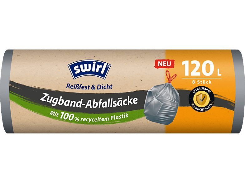 Swirl Abfallsack 120l, mit Zugband, 8 Stück