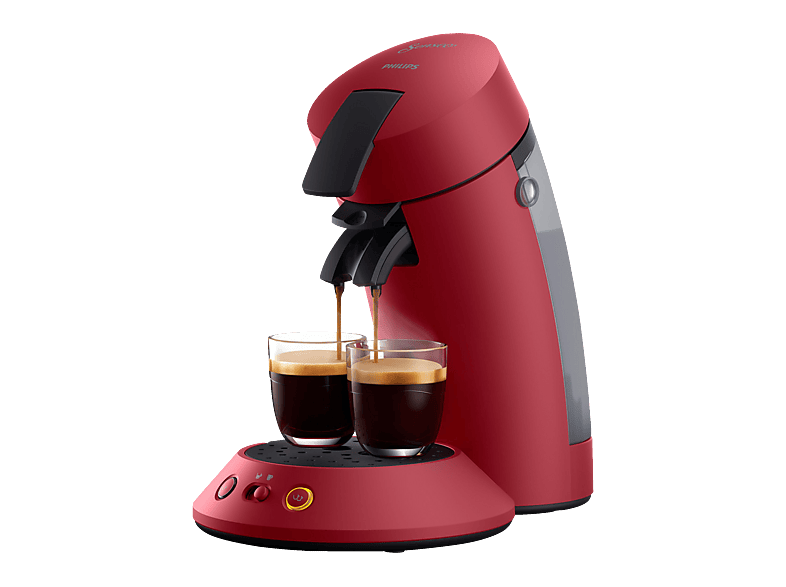 PHILIPS SENSEO® CSA210/90 Original Plus 2-Tassen-Funktion, Milder oder starker Kaffee, 0.7L Wassertank, Padmaschine, Dunkelrot