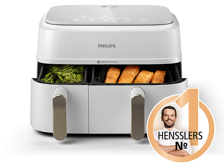 PHILIPS NA353/10 Airfryer 3000 Series Dual Basket 9L Kapazität (3L+6L) Heißluftfritteuse