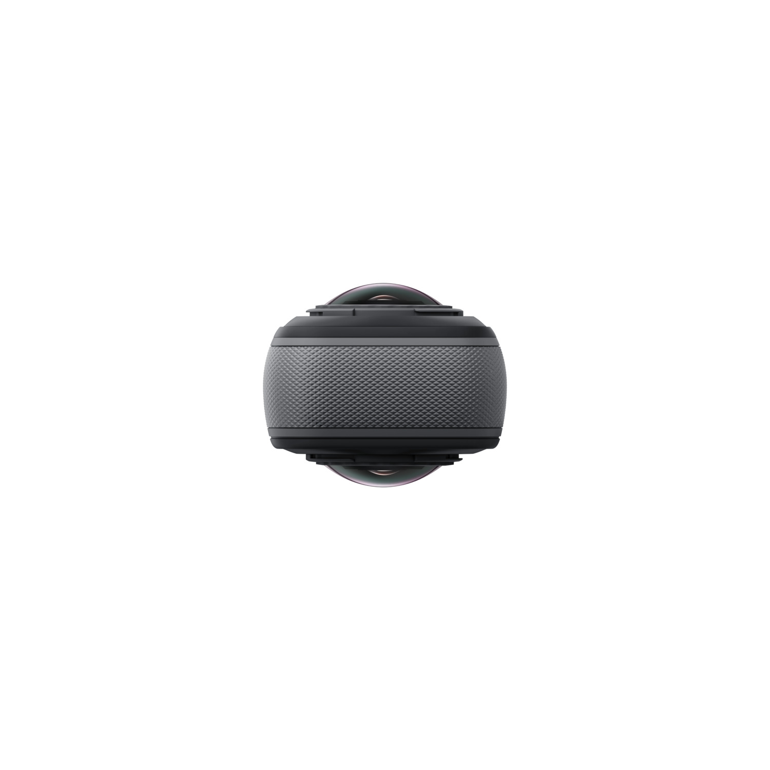 Gray speaker with a textured surface, circular shape, isolated on white background.