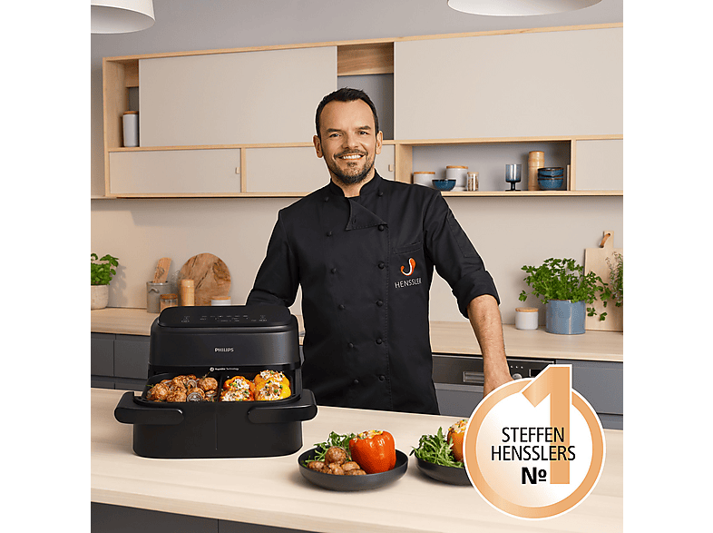PHILIPS NA150/00 Airfryer 1000 Series Flexible Basket 7.1L Kapazität Heißluftfritteuse