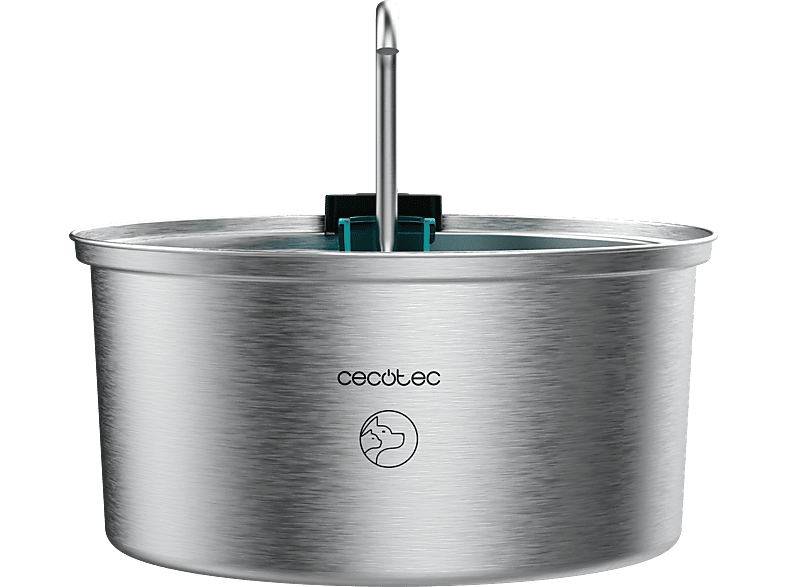 Bebedero automático inteligente - Cecotec Pumba 3200 Refresh Inox, Capacidad 3.2L, Acero Inoxidable, Filtro, Diseño de cascada, Gris