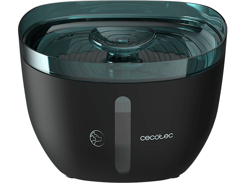 Bebedero automático inteligente - Cecotec Pumba 2200 Refresh, Capacidad 2L, Luz LED interior, Silencioso, 3 filtros, Diseño de cascada, Negro