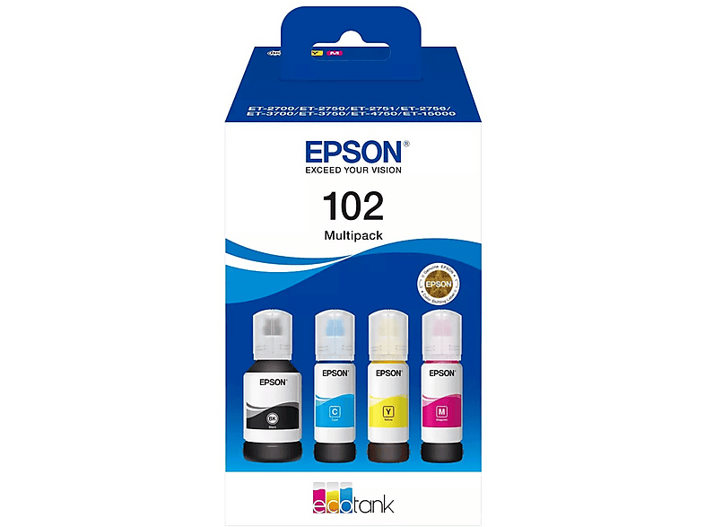 Multipack 4 flaconi Epson 102 EcoTank 4-colour