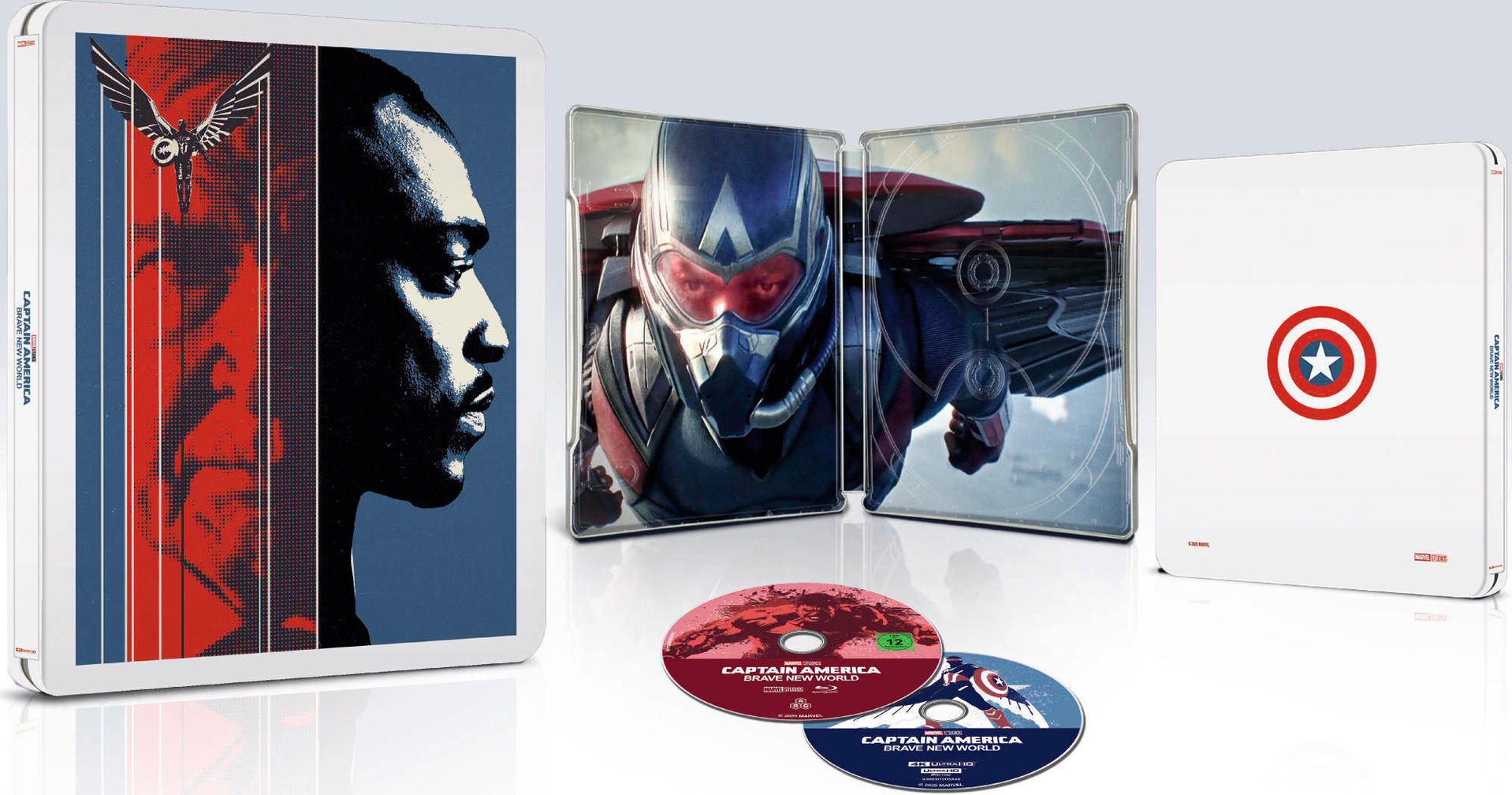 DVD-Box-Set von Captain America: Brave New World. Enthält Discs und Cover-Art.