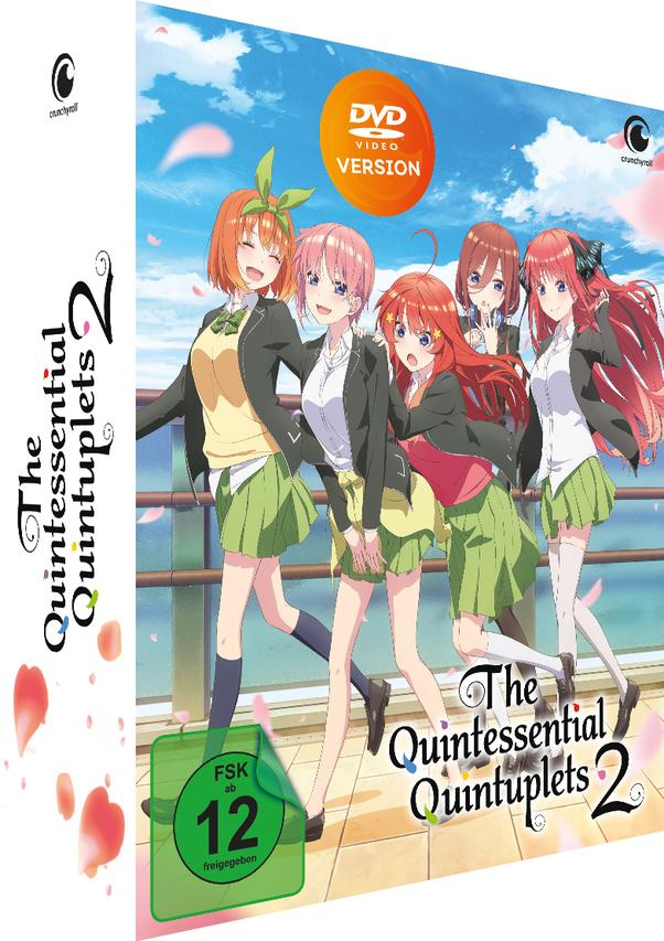Anime-DVD-Cover von The Quintessential Quintuplets 2, mit fünf Mädchen.