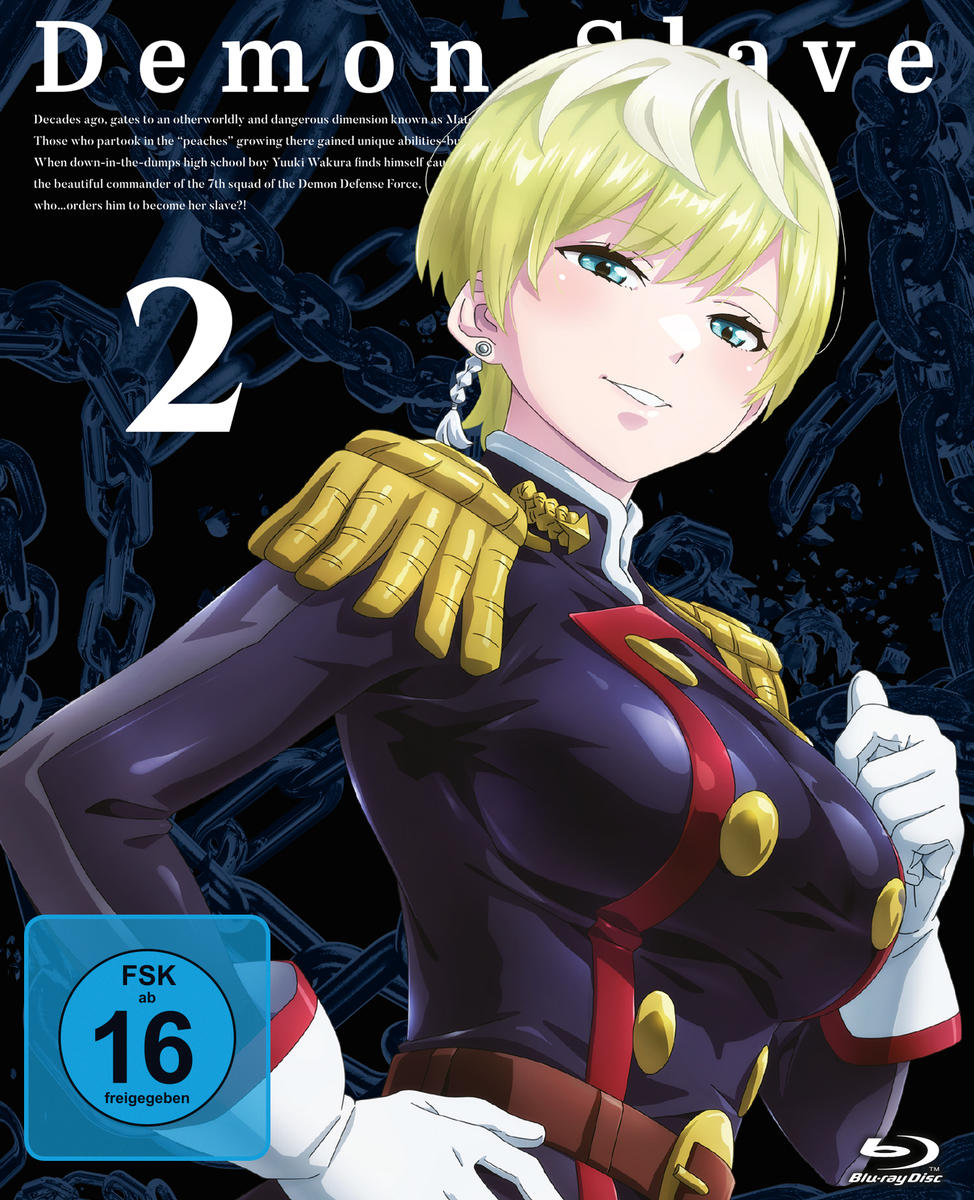 Anime-Cover mit blondhaariger Frau in Uniform, Nummer 2 und FSK-Logo.