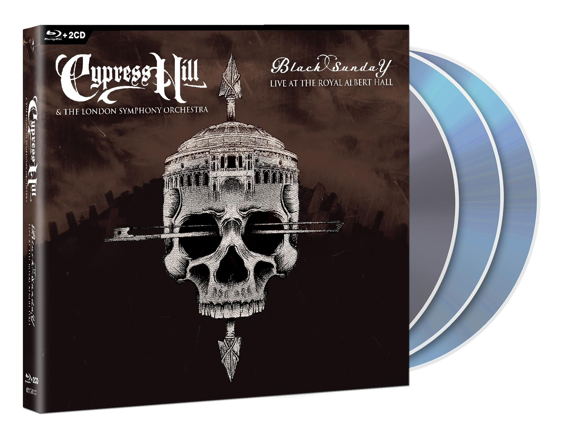 CD case with skull graphic. Discs on the right side of the case.