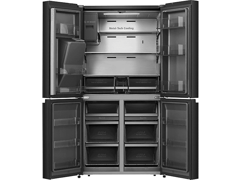 HISENSE RQ760N4SBFE Kühlgefrierkombination (584 l, E, 1785 mm hoch, Schwarz)