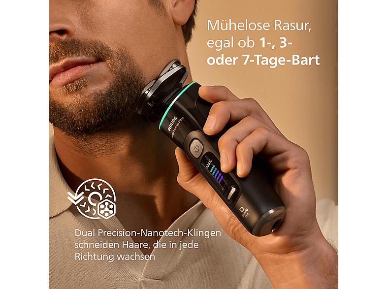 Thumbnail - PHILIPS XP9400/31 Elektrorasierer i9000 Prestige Ultra Tiefschwarz (Triple Action Lift & Cut-Rasiersystem, NanoTech Dual...