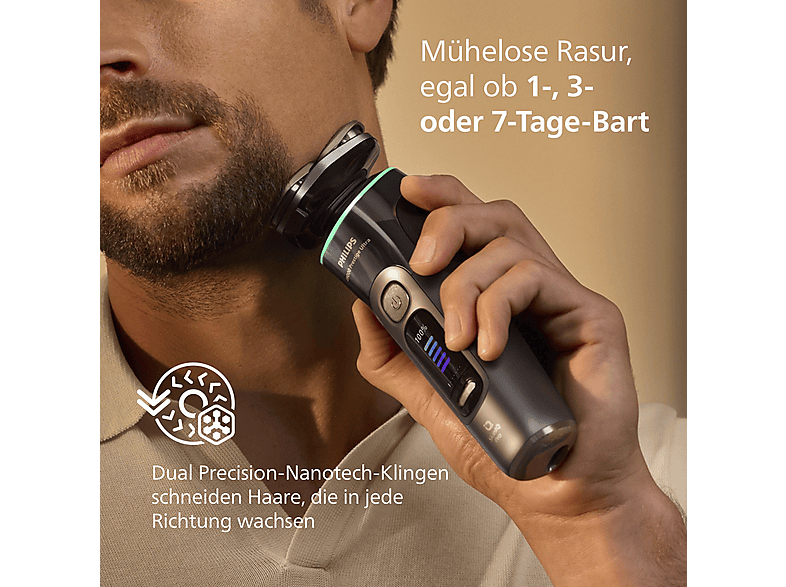 Thumbnail - PHILIPS XP9402/11 Elektrorasierer i9000 Prestige Ultra Anthrazit (NanoTech Dual Precision-Klingen, Dreifach-Lift & Cut-S...