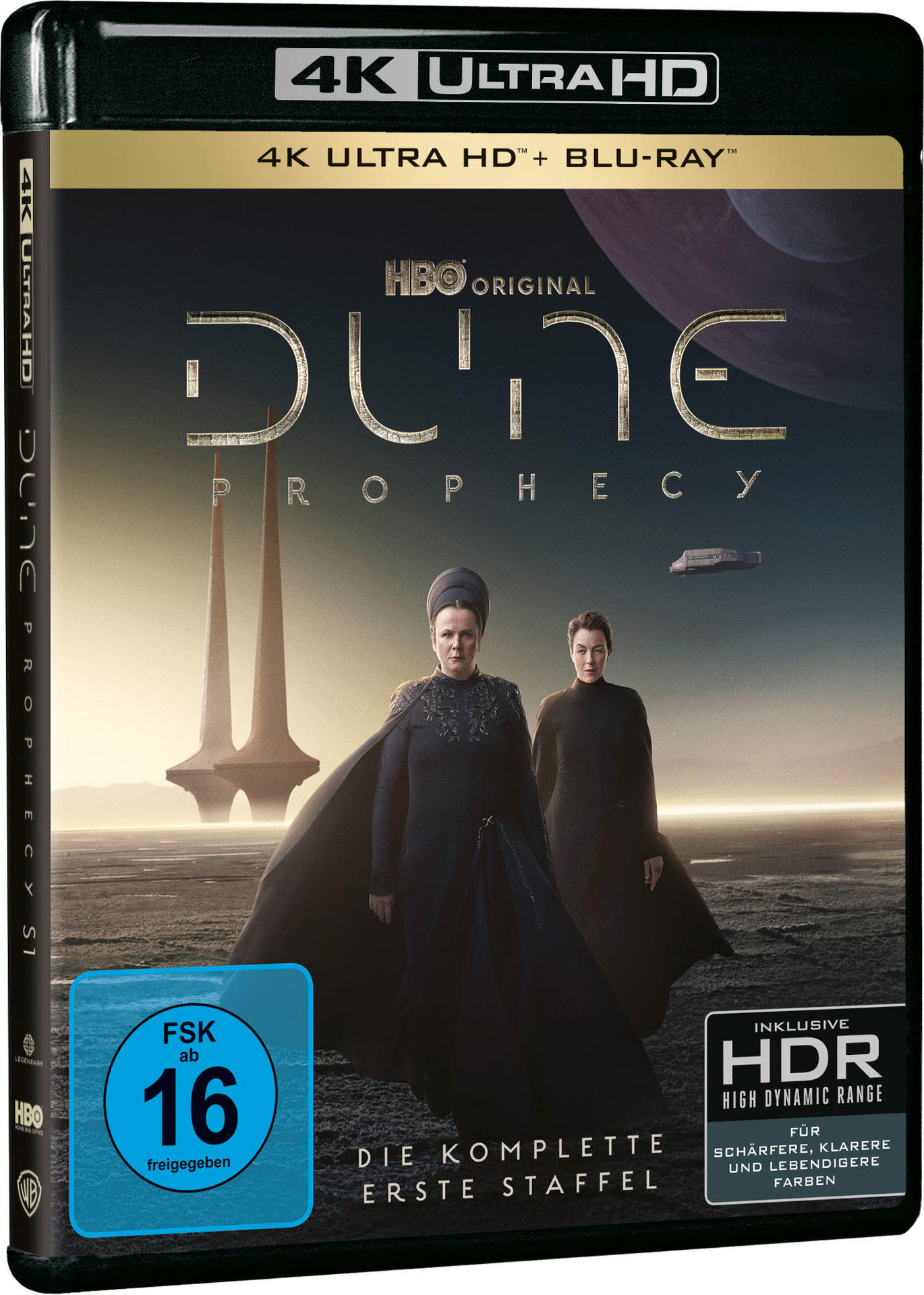 Eine Dune: Prophecy 4K Blu-ray Box mit zwei Personen auf dem Cover.
