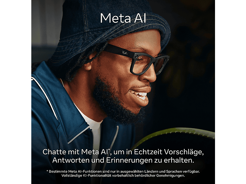 Thumbnail - Ray-Ban Meta Skyler, glänzend Schwarz, selbsttönend, Klar - Himmelblau, AI Glasses