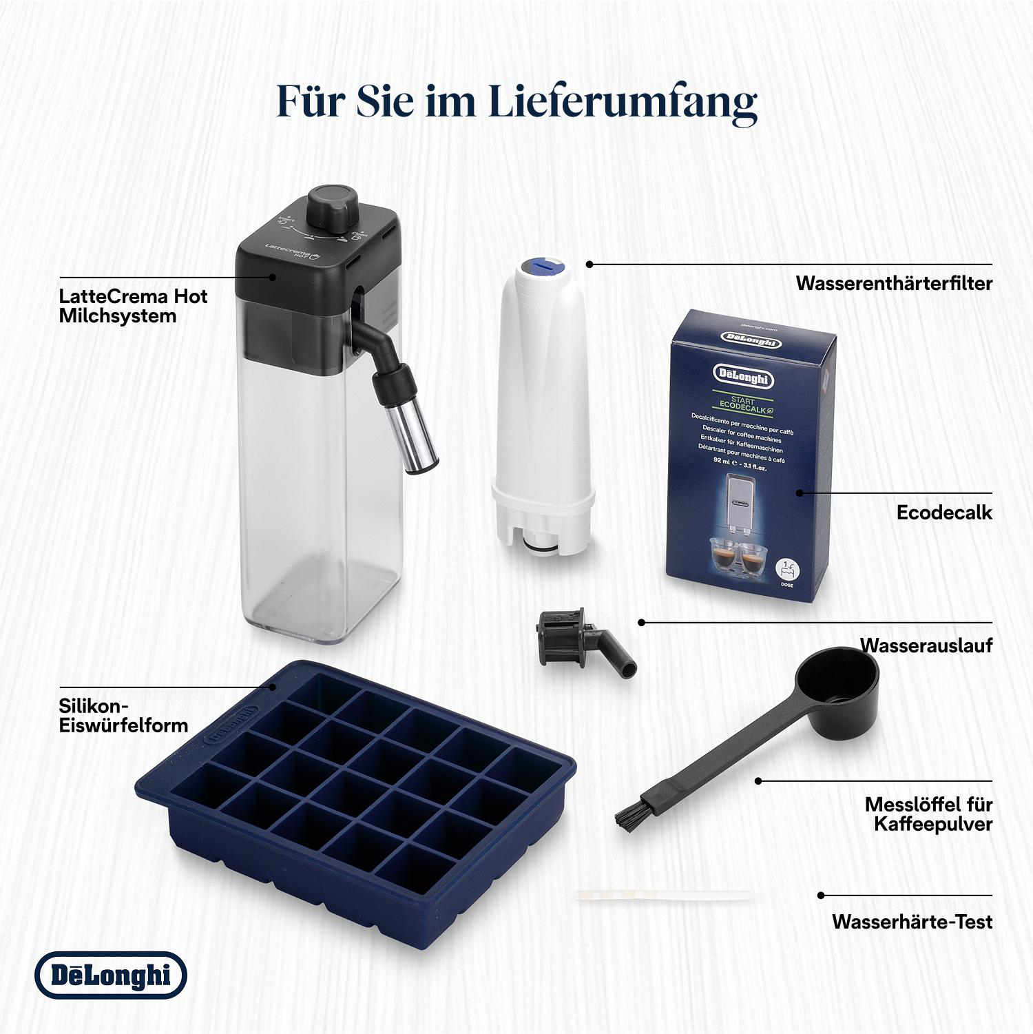 Mehrere Artikel, darunter ein Milchsystem und ein Testkit.