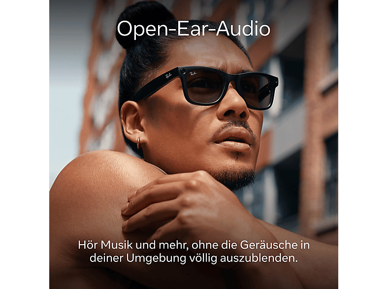 Ray-Ban Meta Wayfarer, Matt Schwarz, polarisiert Graphitgrau, AI Glasses