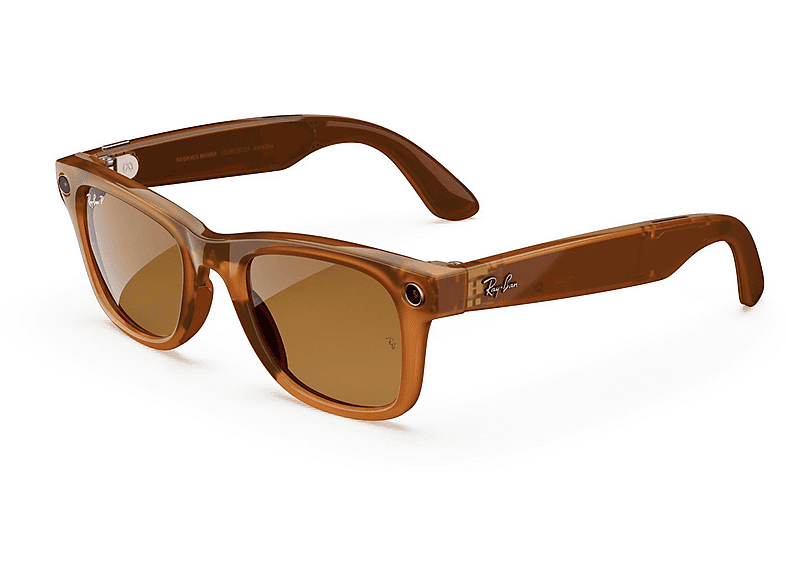 Ray-Ban Meta Wayfarer, glänzend Karamell, polarisiert Braun, AI Glasses