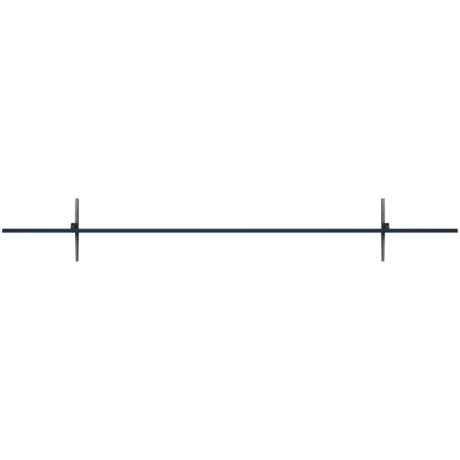 Une barre noire avec deux supports noirs sur fond blanc.