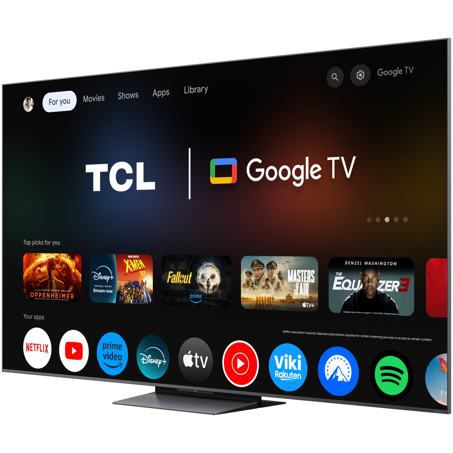 TCL TV with the Olympic rings logo and a burning torch. Text says: INSPIRE GREATNESS. Worldwide Olympic Partner.
