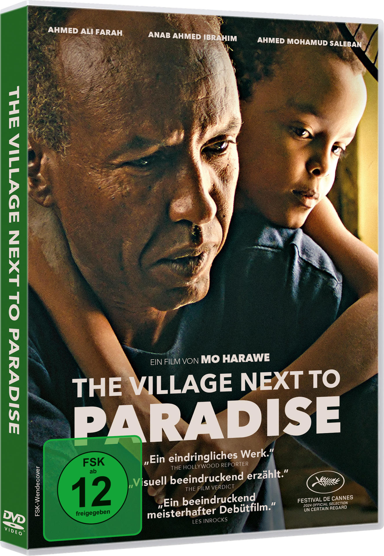 DVD-Cover von 'The Village Next to Paradise', mit einem Mann und Kind.