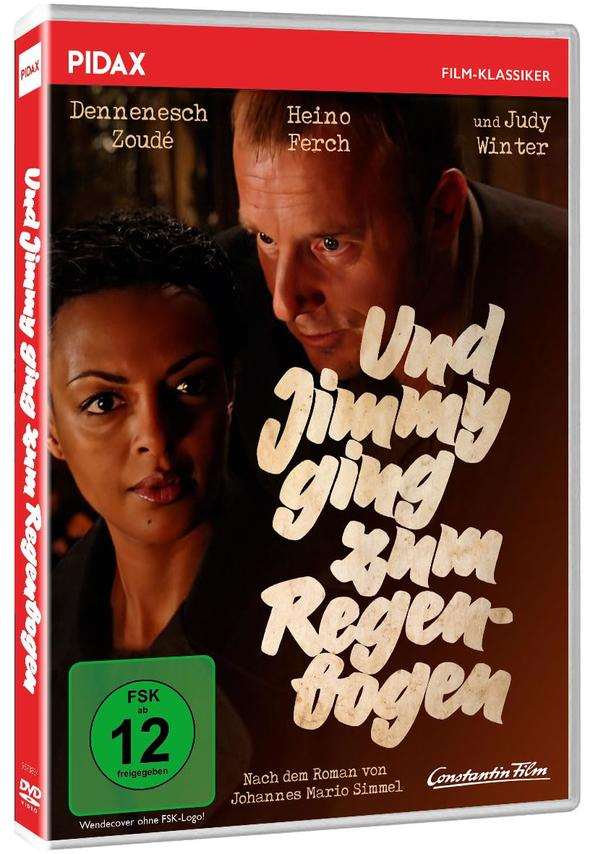 DVD-Cover: Zwei Personen, Text 'Und Jimmy ging zum Regenbogen'. Roter Hintergrund, grüner FSK 12-Aufkleber.