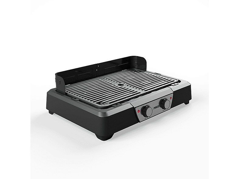 GRIGLIA PRINCESS 112254 ELETTRICA, Elettrico, Potenza 2000 W, Nr. bruciatori 2, Griglia da 43 x 27 cm, Alluminio pressofuso, Contenitore per trattenere liquido e grasso, Adatto lavastoviglie, Nero / Acciaio