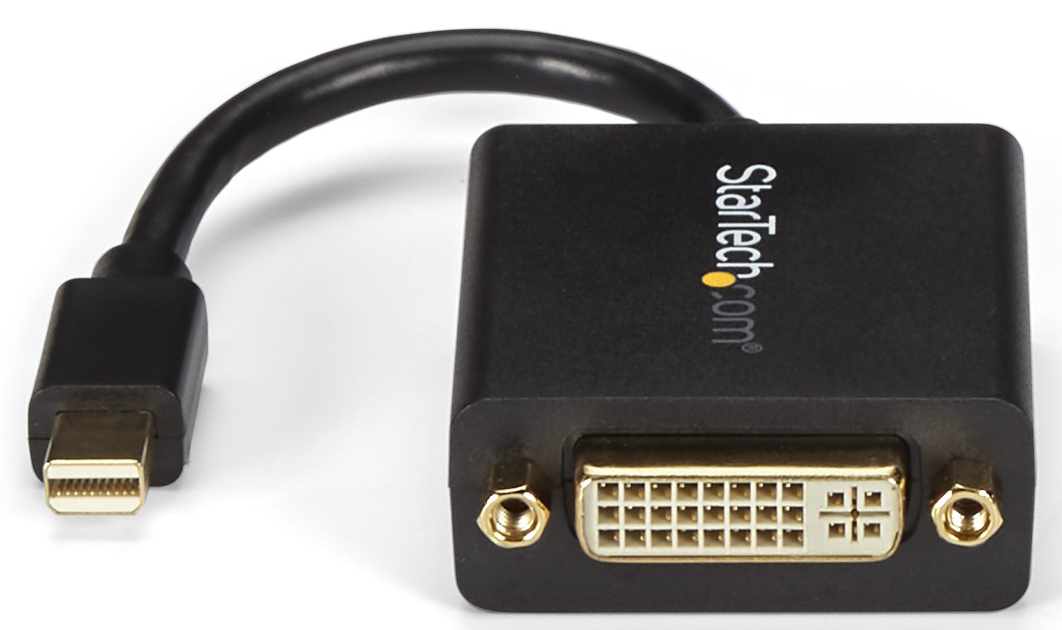 Fekete adapter Mini DisplayPorttal és DVI porttal.