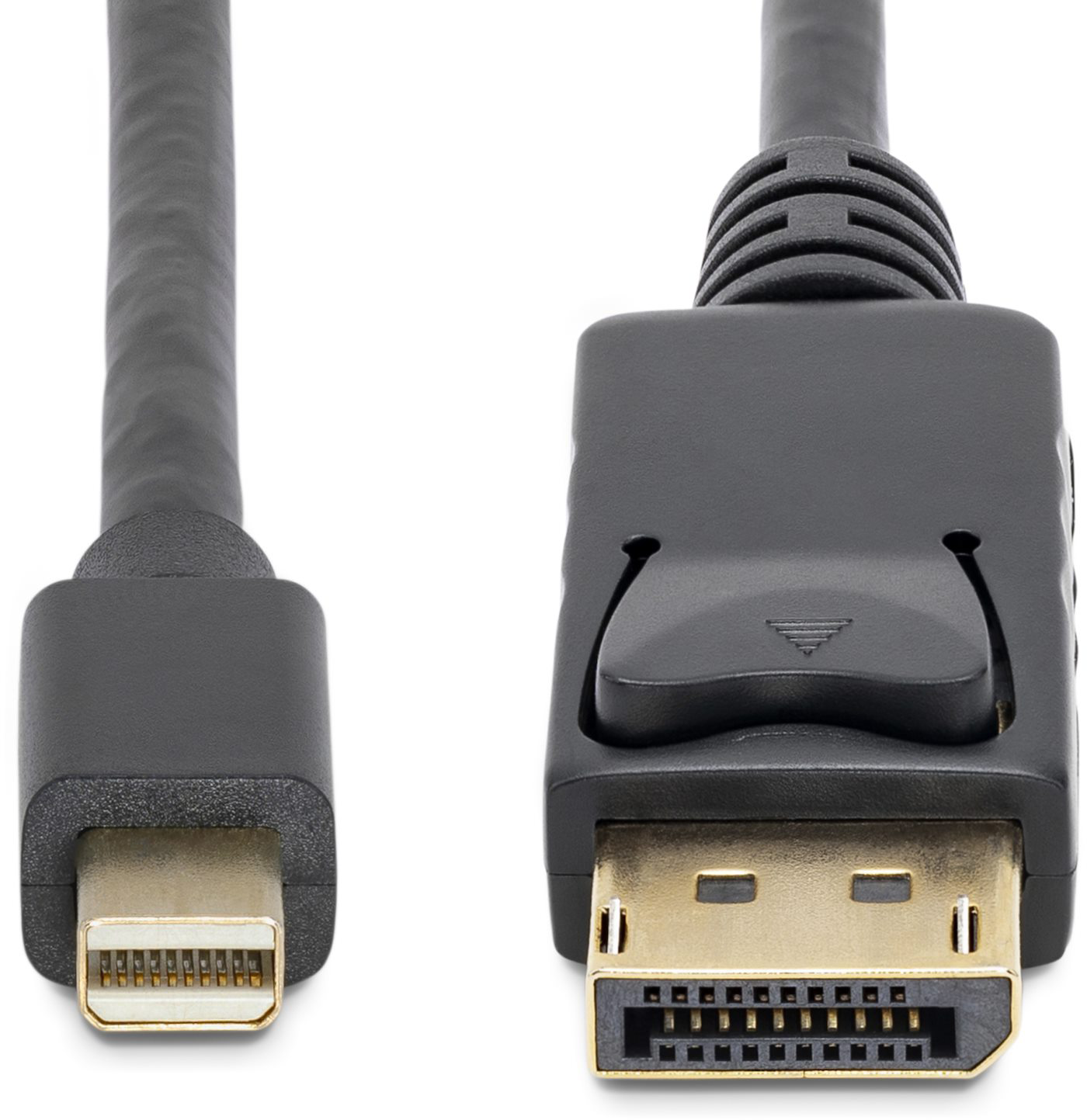 DisplayPort kábel mini DisplayPort és DisplayPort csatlakozókkal.
