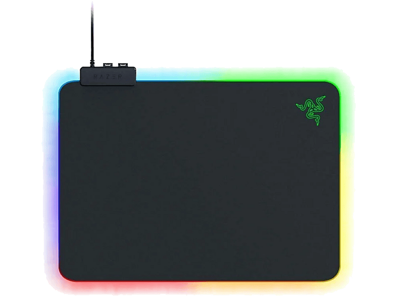 Alfombrilla gaming - Razer Firefly V2, Microfibra, Iluminación RGB, Negro