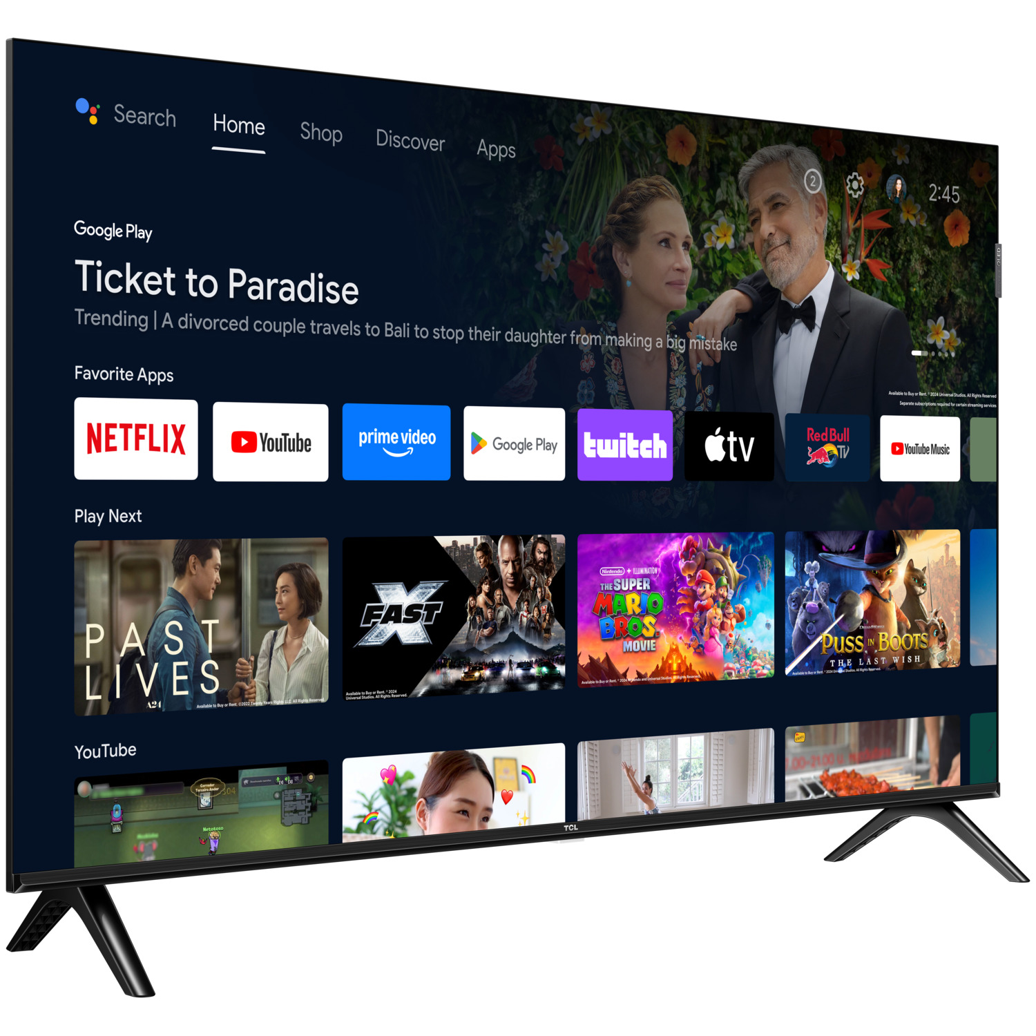 TV affichant icônes d'applications de streaming, scène de film.