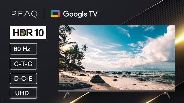 TV képernyő egy tengerparti jelenetet mutat.