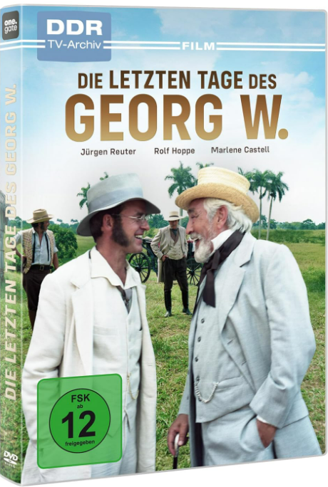 DVD-Hülle zeigt Filmtitel 'Die letzten Tage des Georg W.' mit Schauspielern und Bewertung.