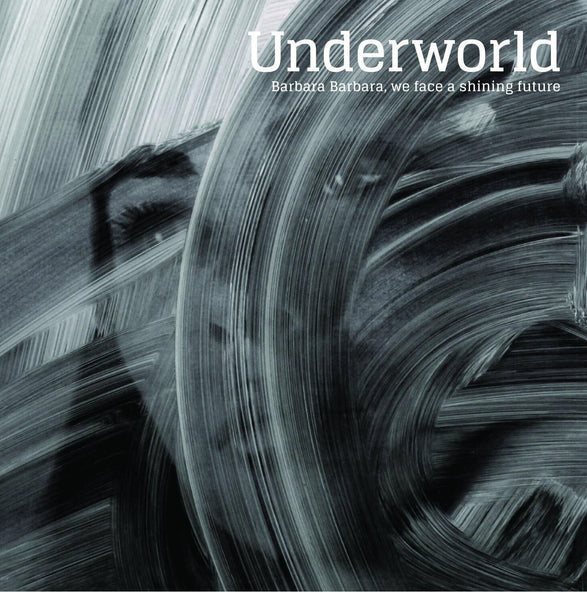 Pochette d'album avec texte 'Underworld' et design abstrait au pinceau.