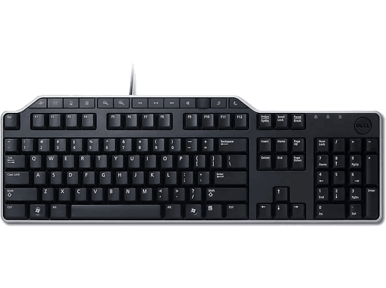 Teclado - Dell KB522, 2x USB, Cable, 104 Teclas, ES QWERTY, 7 Teclas de Acceso Rápido, Negro