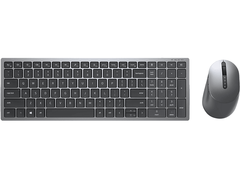Pack Teclado + Ratón - Dell KM7120W, Inalámbrico, Pilas AA, Bluetooth, 36 meses Autonomía, Gris titanio