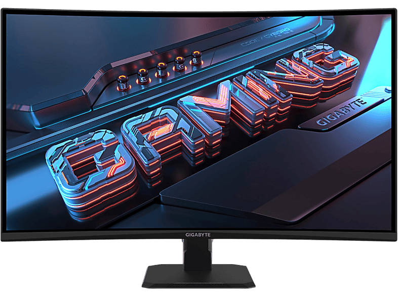 GIGABYTE GS32QCA 32 Zoll Curved Gaming Monitor, QHD, 1 ms Reaktionszeit, 250 cd/m², 180 Hz, Schwarz