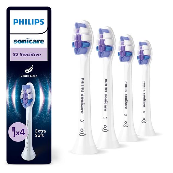 Philips Sonicare känsliga tandborsthuvuden HX6054/87 4-pack vit