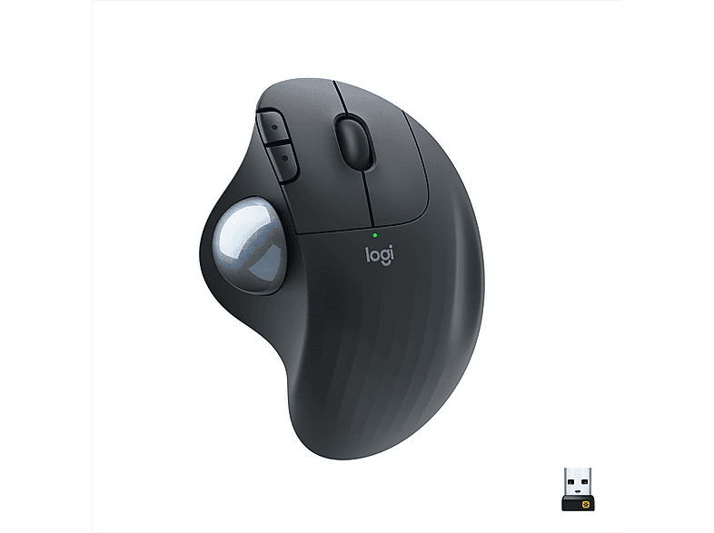 LOGITECH - B2B ERGO M575 Wireless Trackball Maus - ergonomisches Design, Windows, PC & Mac, Graphite
