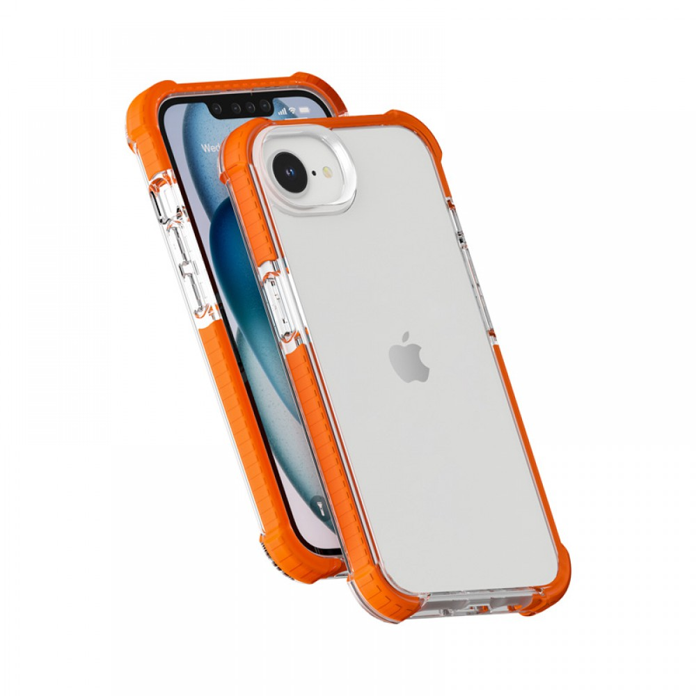 Narancssárga és átlátszó telefontok egy iPhone-nal.