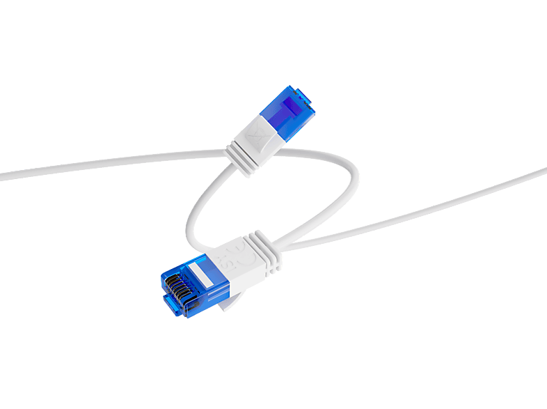 ISY IPC-1017 Netzwerkkabel, Cat6A U/UTP Slim, 1.5 Meter, Weiß