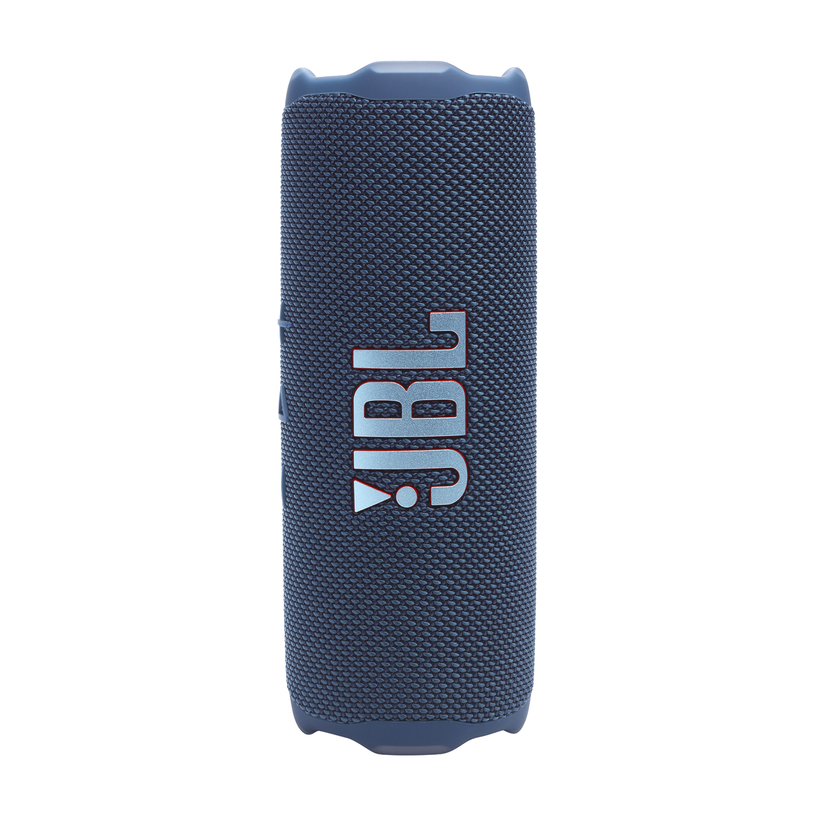 Siyah arka planda mavi JBL hoparlör, JBL logosu görünür durumda.